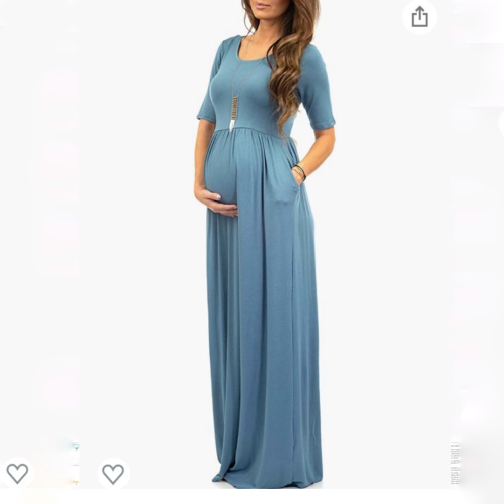 Long maxi pregnancy dress with pockets!